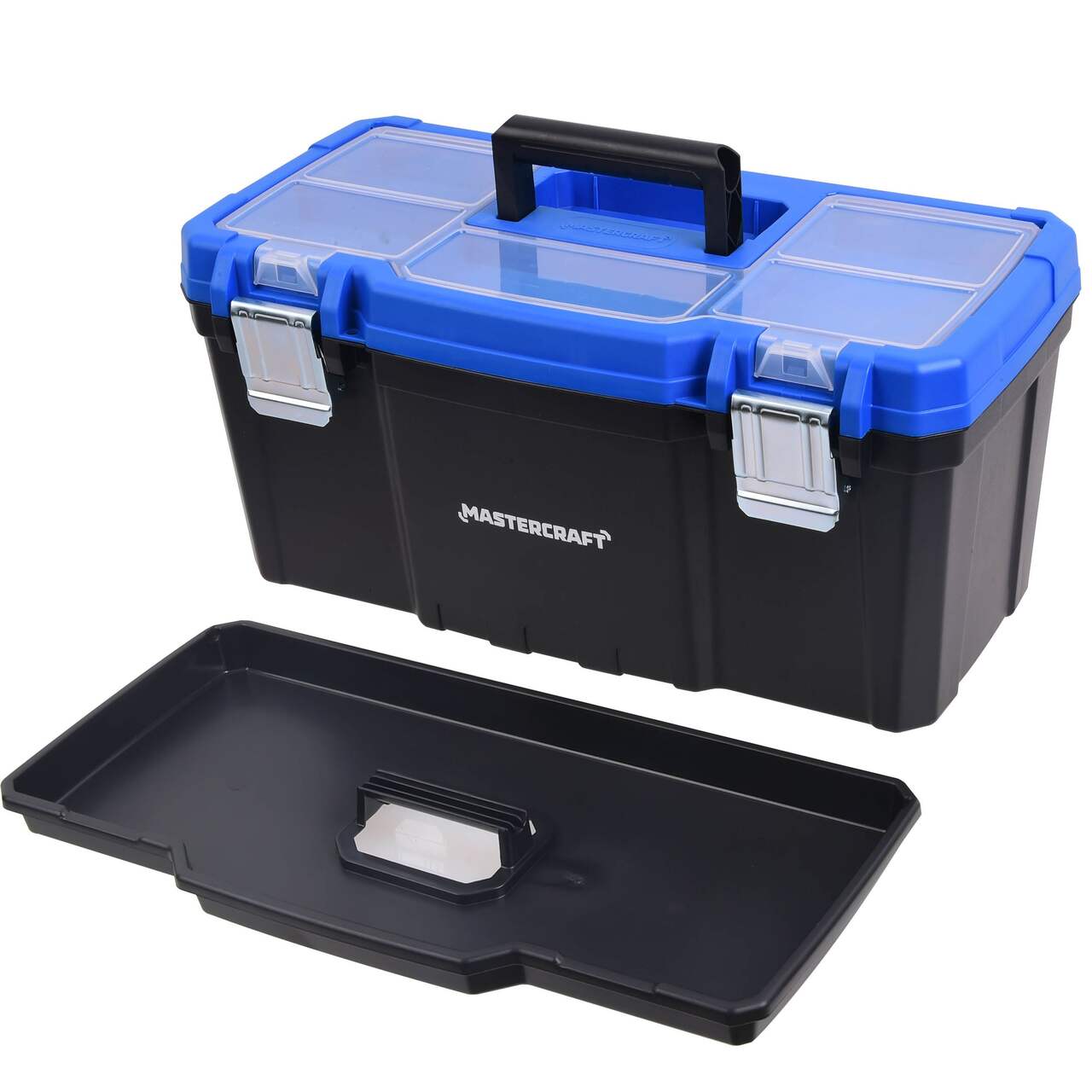 Mastercraft Portable Metal Hip Roof Tool Box w/ Removable Tray