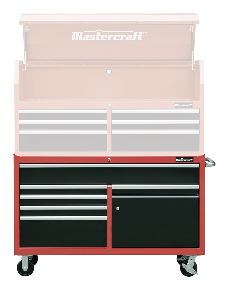 Mastercraft Rolling Tools Storage w/ 6 Drawers, Red, 53in
