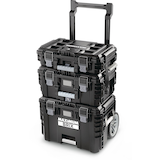 MAXIMUM Brix Modular Portable Toolbox/Tool Storage System w/ Wheels, IP65, 23-in x 19-in x 33-in, 3-pc Front_Three_Fourths_Angled_Left