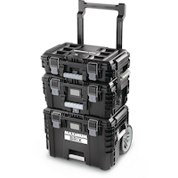 MAXIMUM Brix Modular Portable Toolbox/Tool Storage System w/ Wheels, IP65, 23-in x 19-in x 33-in, 3-pc Front_Three_Fourths_Angled_Left