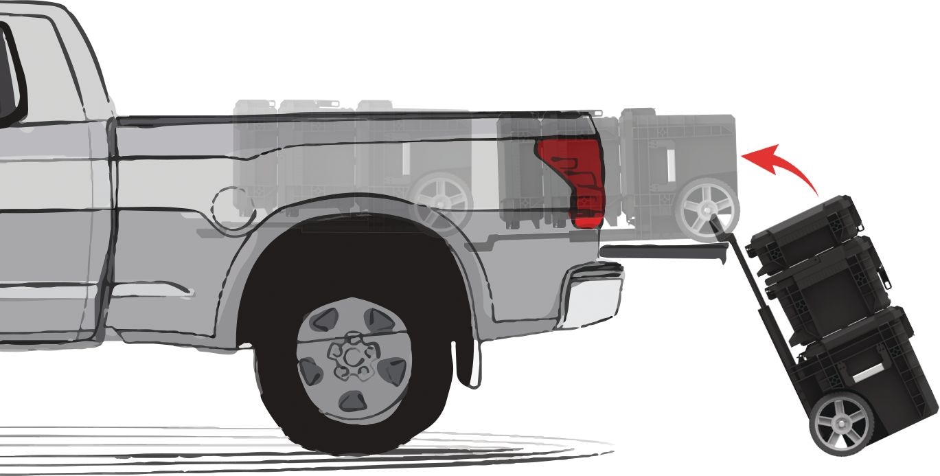 MAXIMUM Brix Modular Portable Toolbox/Tool Storage System w/ Wheels, IP65, 23-in x 19-in x 33-in, 3-pc Composite_or_Mixed