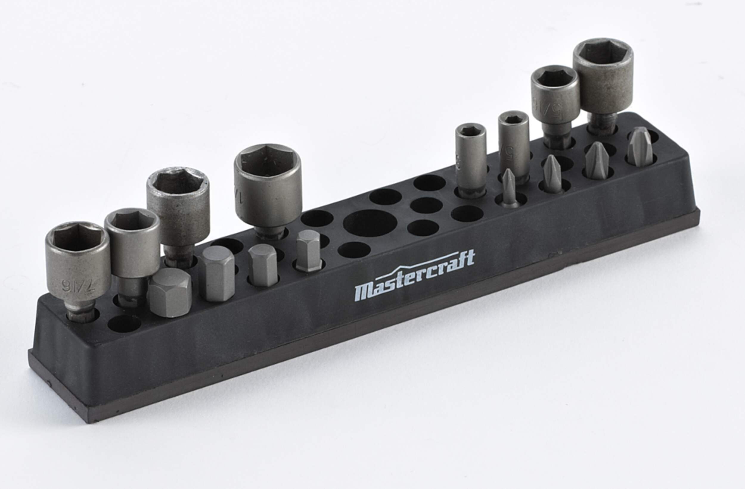 Mastercraft Magnetic Hex Bit Holder Organizer w/ 37 Holes Front_Three_Fourths_Angled_Right