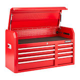 MAXIMUM Tool Storage Chest, 8-Drawer, Built-In Power Bar with USB, 47-in, Red Front_Angled_Right