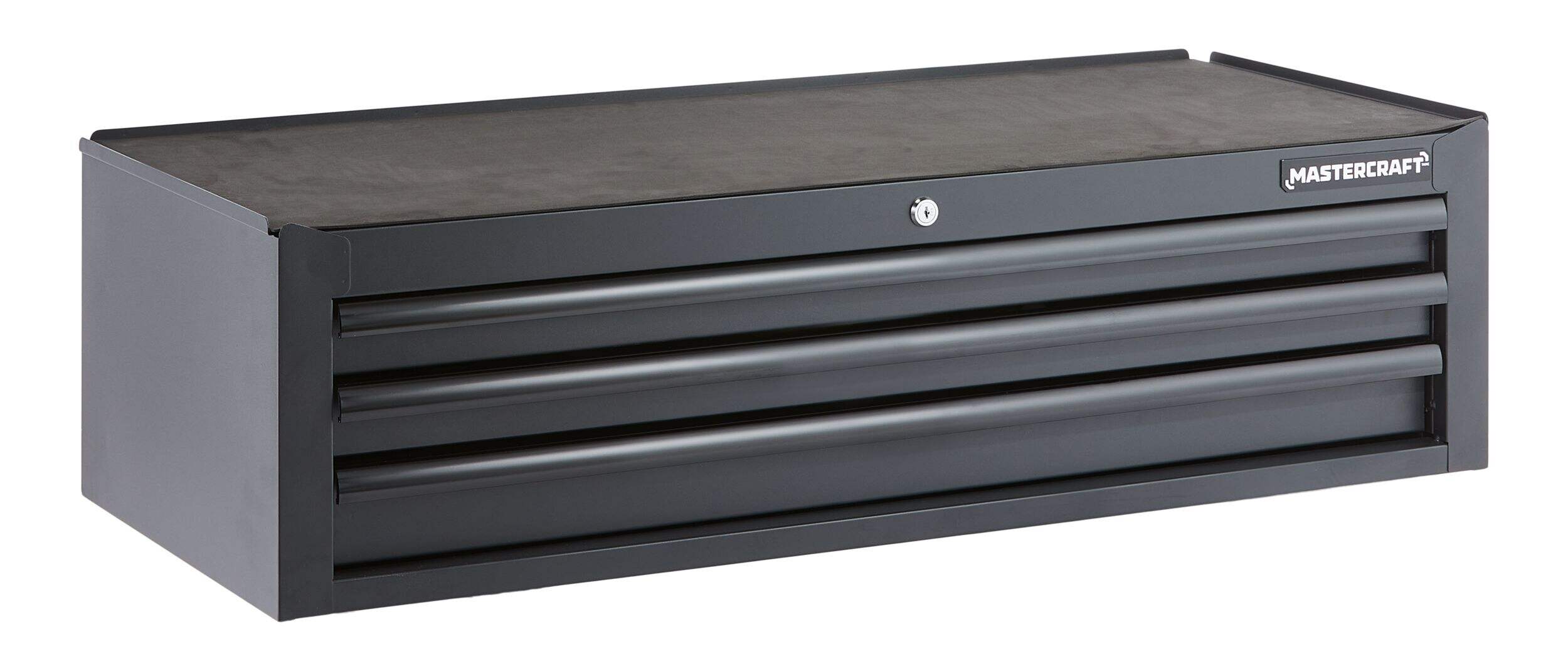 Mastercraft Tool Storage Mid-Chest, 3 Drawer, 41-in, Black Front_Three_Fourths_Angled_Right
