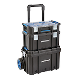 Mastercraft 3-Piece Modular Rolling Toolbox Storage System, Black Front_Three_Fourths_Angled_Right