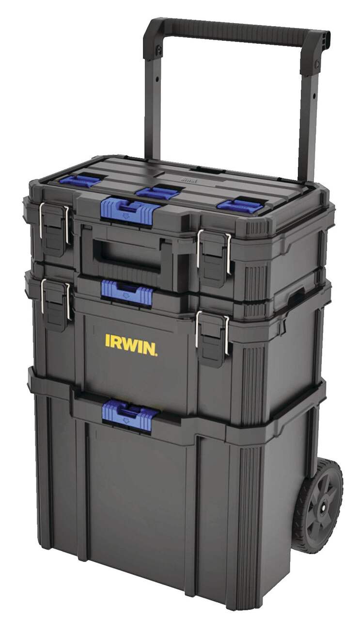 Coffre à outils modulaire à roulettes, Irwin, paq. 3, capacité de 99 lb,  noir