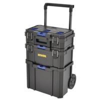 Irwin 3-Piece Modular Rolling Toolbox Storage System, 99-Ibs Capacity, Black Front_Angled_Left