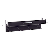 Mastercraft Garage Metal Shelf Organizer with Peg Holders, Black, 17 x 3.5 x 4.5-in Front_Three_Fourths_Angled_Right
