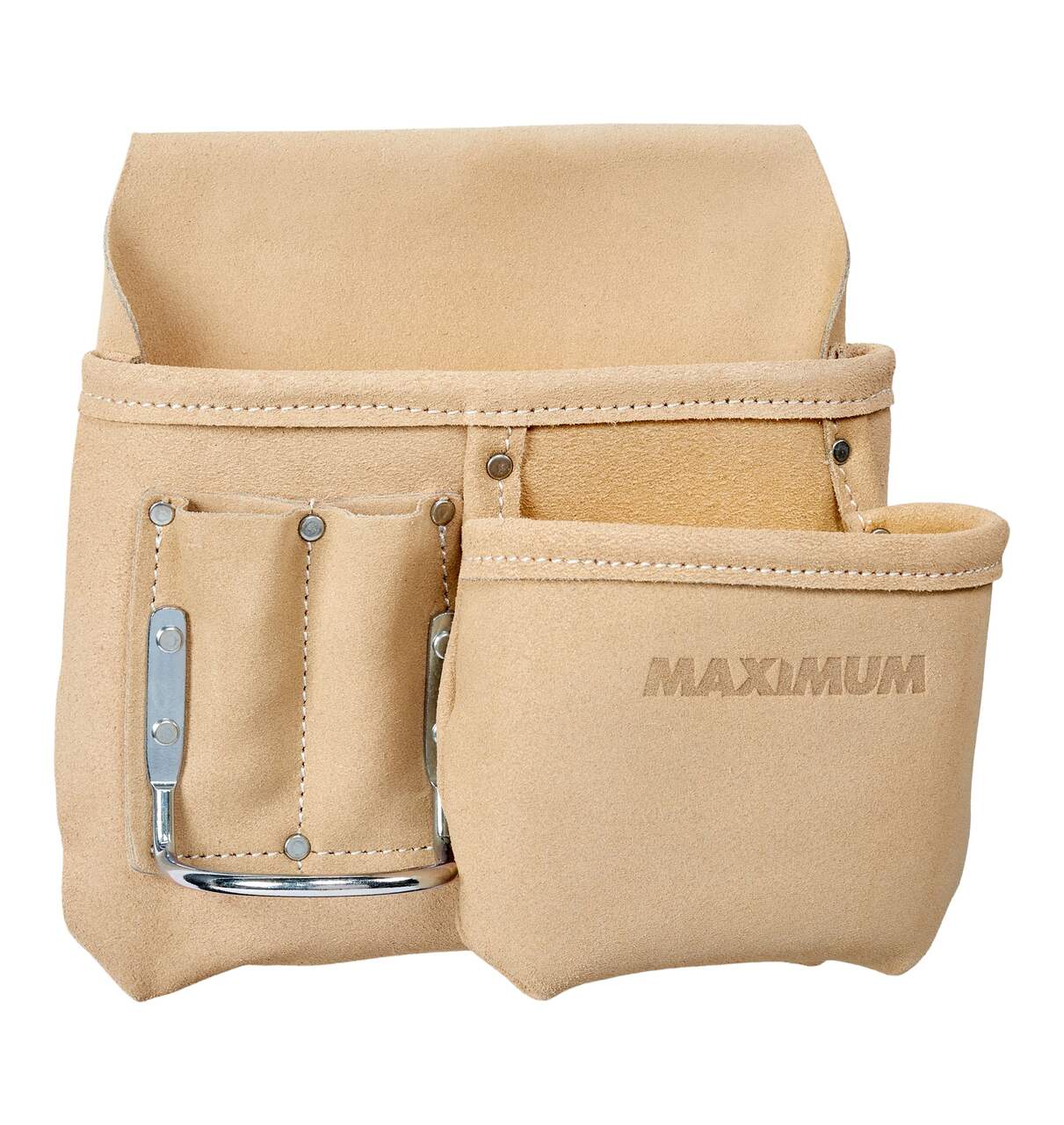 Pochette en cuir pour outils et clous MAXIMUM, 5 poches
