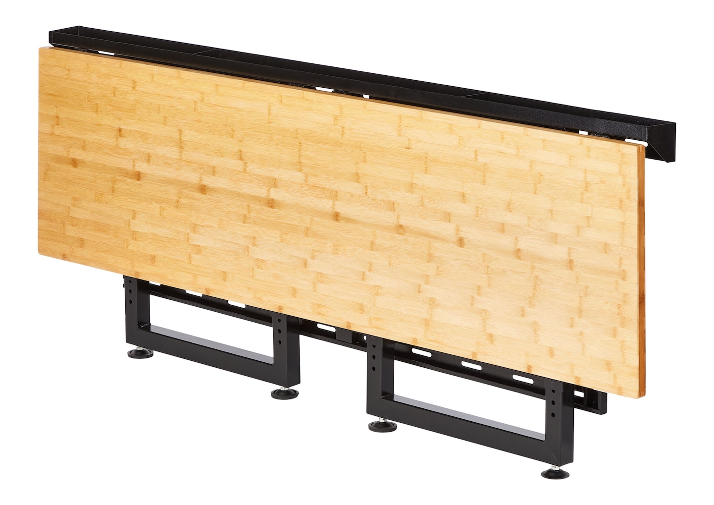 MAXIMUM Wall Mount Adjustable Height Folding Workbench, 6ft, 800lb