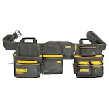 DEWALT Open Structure Wide Padded Adjustable Tool Belt, 26 Pocket, Black Front_Flat