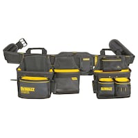 DEWALT Open Structure Wide Padded Adjustable Tool Belt, 26 Pocket, Black Front_Flat