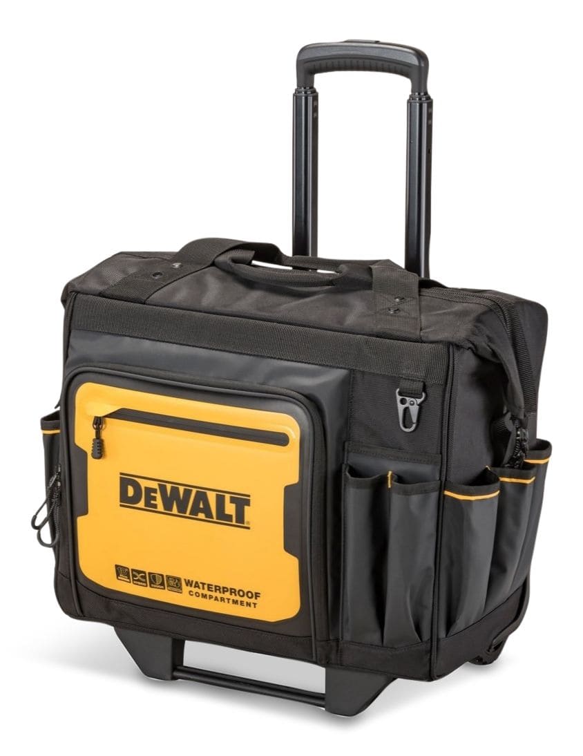 DEWALT Rolling Tool Bag with Telescopic Handles  Cardholder, 27 Pockets,  18-in Canadian Tire