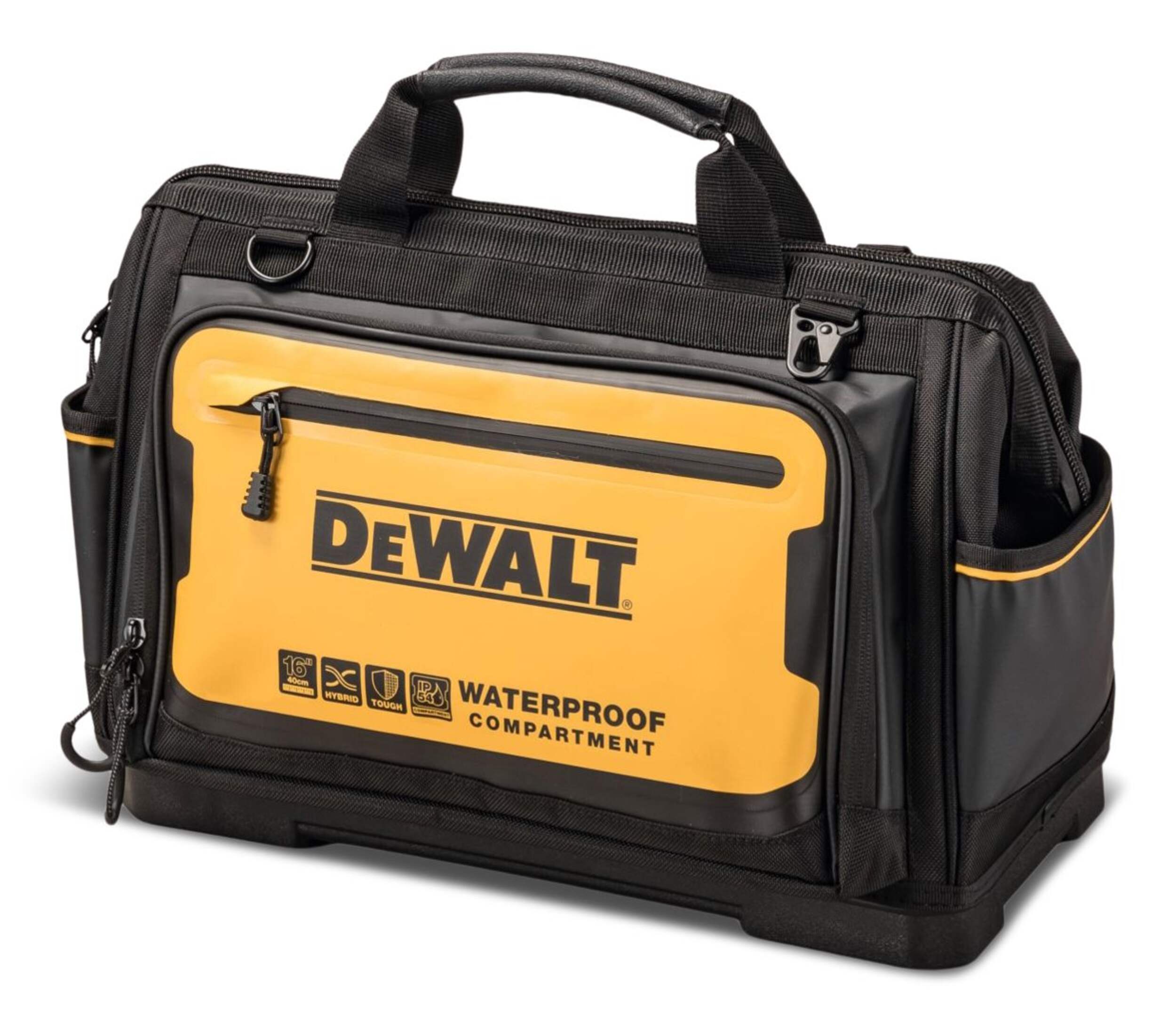 DEWALT Tool Bag with Vertical Handles, Non-slip, Dirt-repellant, 19 Pockets, 16-in Front_Angled_Left