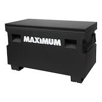 MAXIMUM Jobsite Storage Box, Black, 48-in Front_Angled_Left