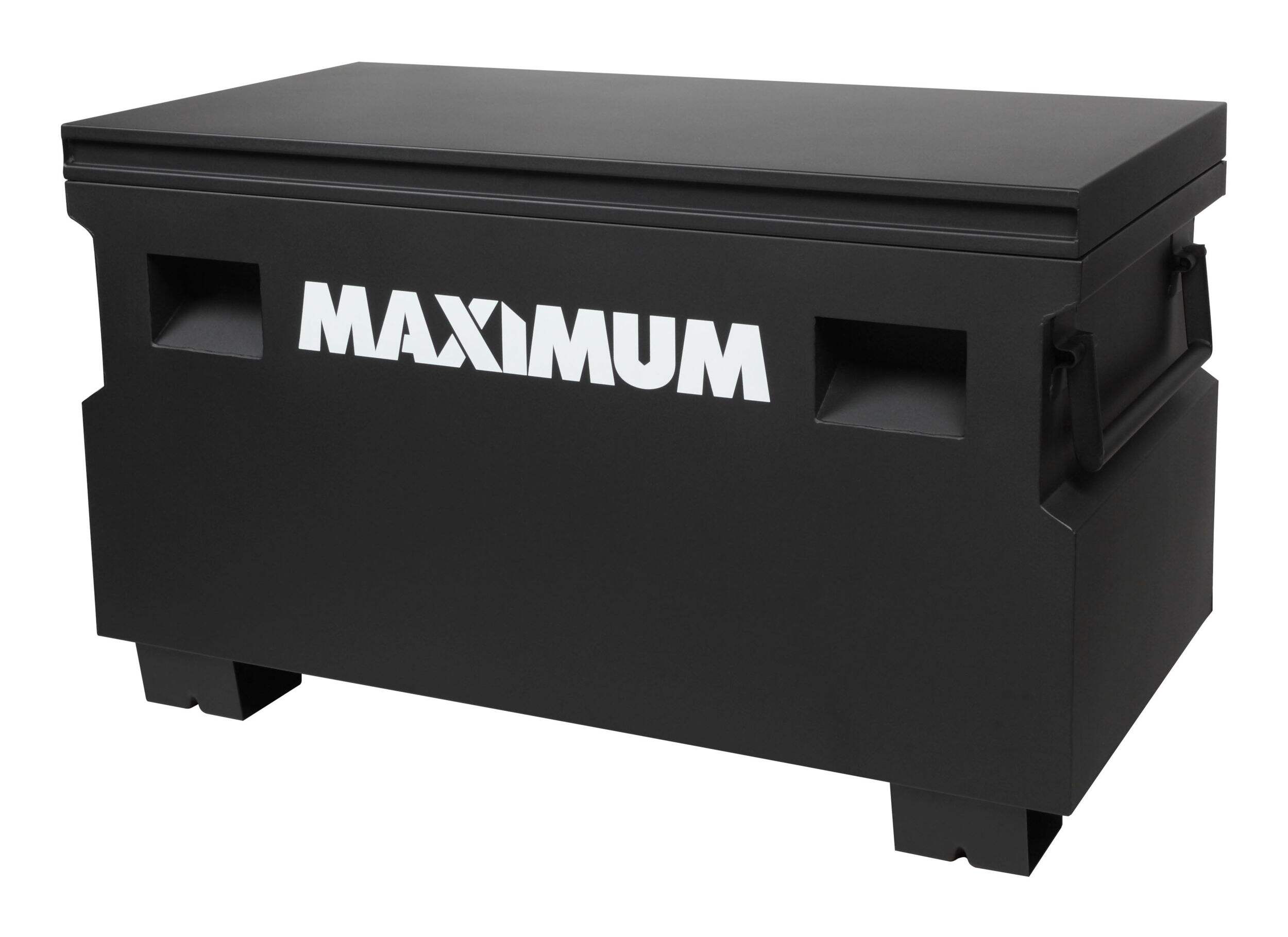 MAXIMUM Jobsite Storage Box, Black, 48-in Front_Angled_Left