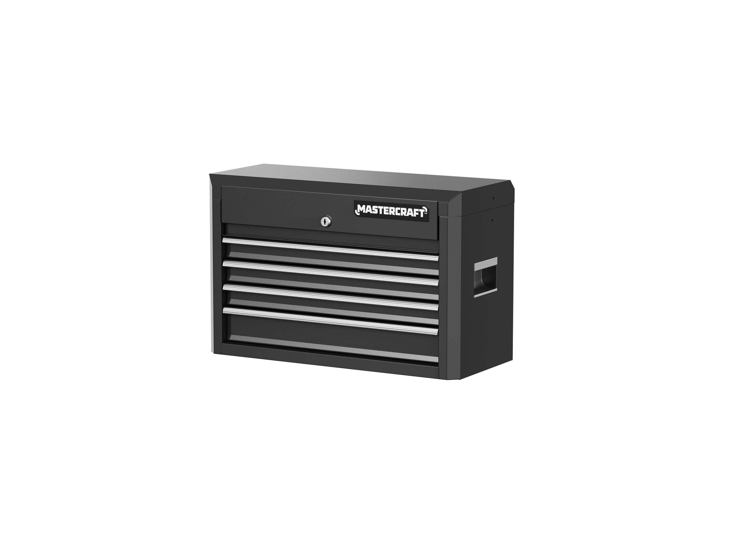 Mastercraft 4-Drawer Tool Storage Chest with Liners, Black, 24-in Front_Angled_Left