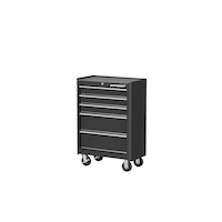 Mastercraft 5-Drawer Tool Storage Cabinet, Black, 24-in Front_Angled_Left