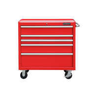 Armoire à outils en acier peint par poudrage Mastercraft avec poignée latérale, rouge, 36 po Front_Elevated