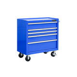 Armoire à outils en acier peint par poudrage Mastercraft avec poignée latérale, bleu, 36 po Front_Angled_Right