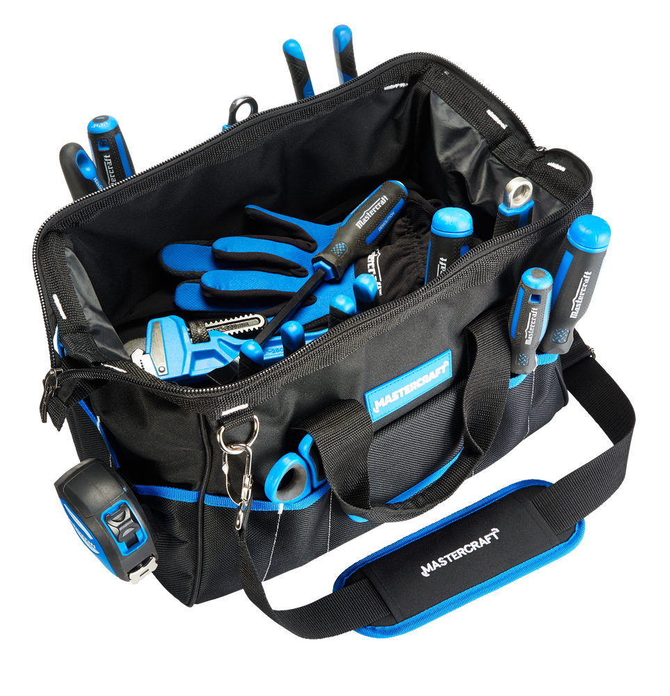 Mastercraft Duffle Tool Bag w/ Shoulder Strap, 16 Pockets, 15in