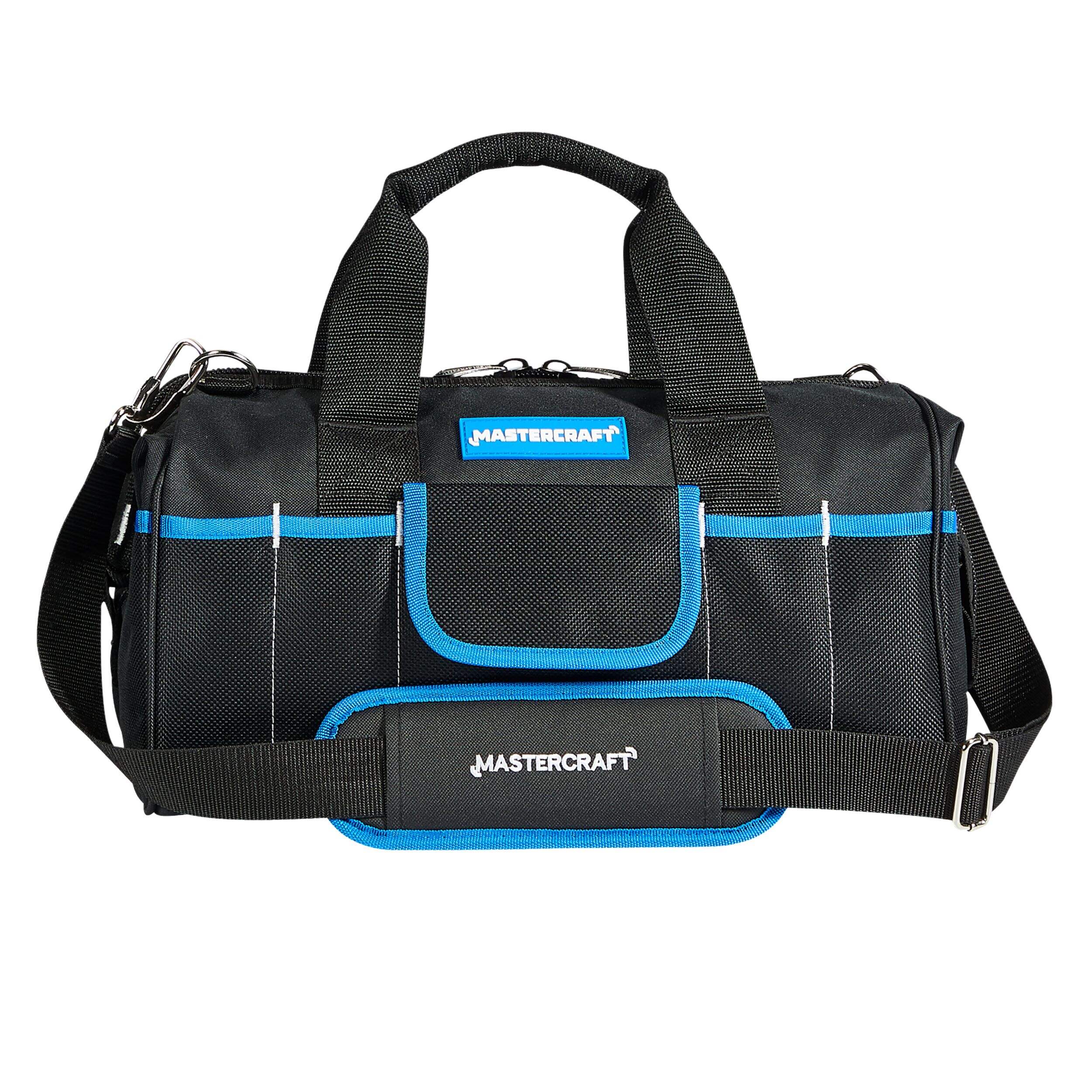 Mastercraft Duffle Tool Bag w/ Shoulder Strap, 17 Pockets, 15-in Front_Flat