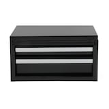 Mastercraft Portable Mini Steel Tool Box with 2 Drawers, Black, 10.83-in Front_Elevated