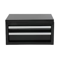 Mastercraft Portable Mini Steel Tool Box with 2 Drawers, Black, 10.83-in Front_Elevated