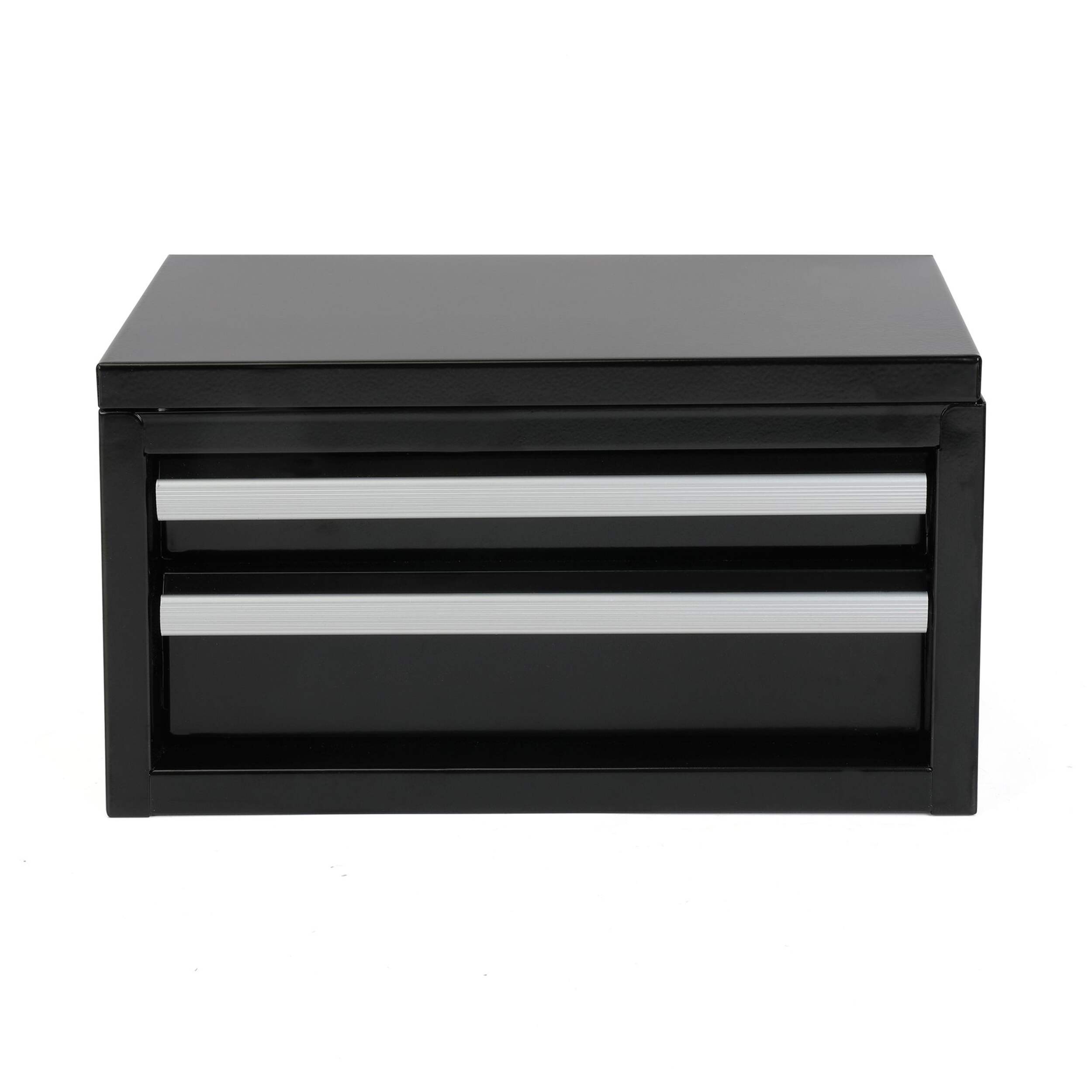 Mastercraft Portable Mini Steel Tool Box with 2 Drawers, Black, 10.83-in Front_Elevated