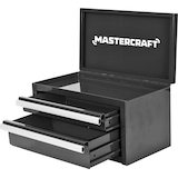Mastercraft Mini Toolbox with 2 Drawers, Black Front_Three_Fourths_Angled_Left