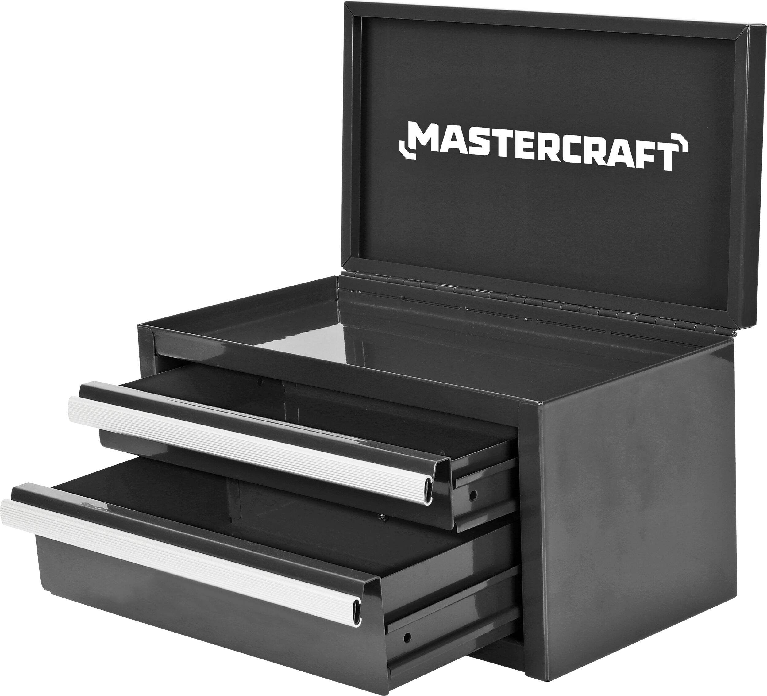 Mastercraft Portable Mini Steel Tool Box with 2 Drawers, Black, 10.83 ...