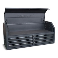 Mastercraft Tool Chest w/ 6 Drawers, Power Bar w/ USB, Black, 52-in Front_Angled_Right