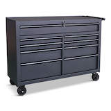 Mastercraft Rolling Tool Storage Cabinet with 9 Drawers, Black, 52-in Front_Angled_Right