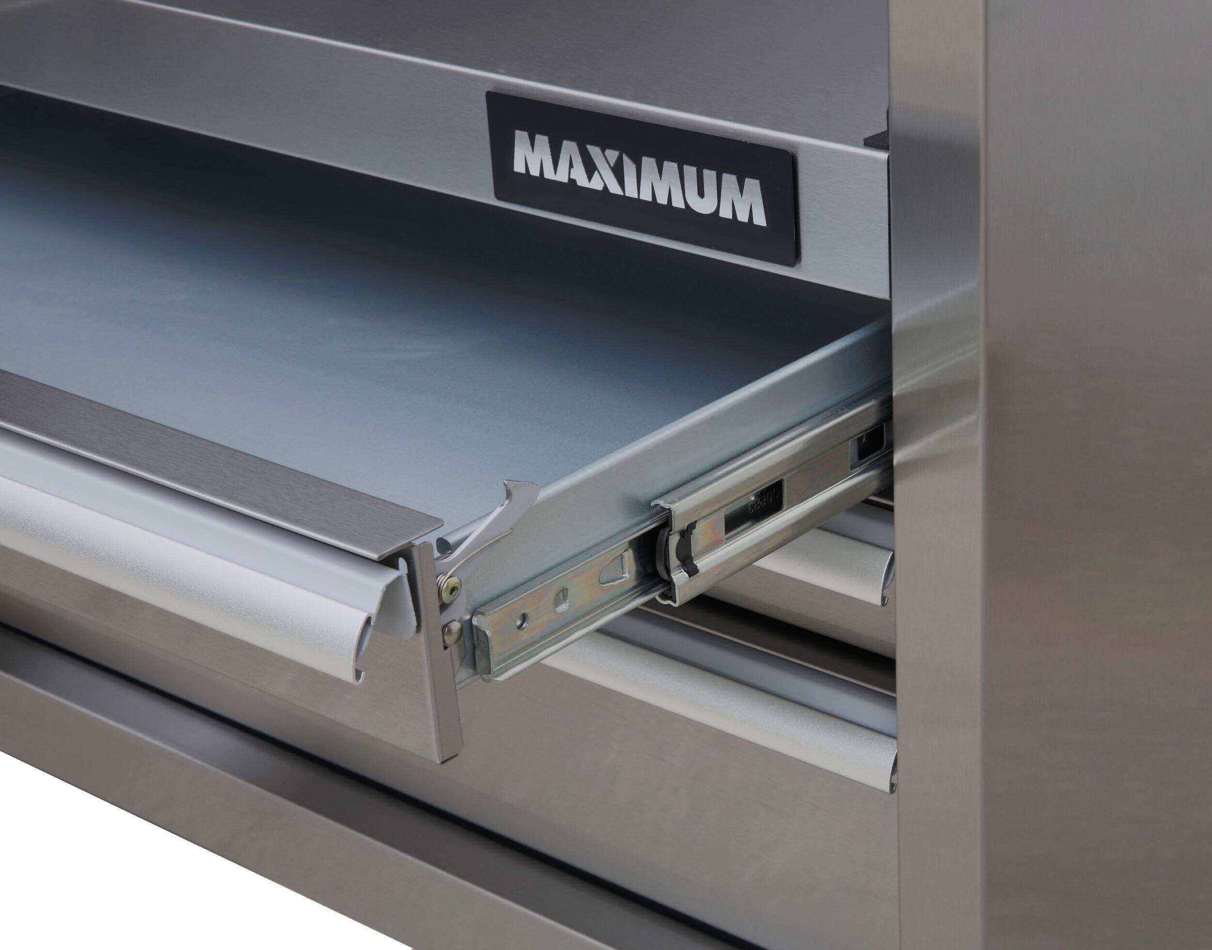 MAXIMUM Tool Storage Chest with 6 Drawers, Powerbar with USB, Stainless