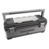 Coffre à outils en métal et en plastique robuste MAXIMUM avec plateau amovible, 23 po Front_Angled_Right
