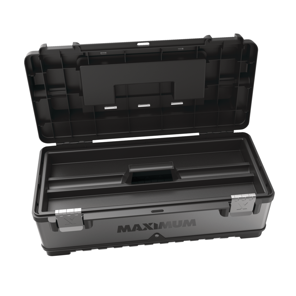 MAXIMUM Portable IP67 Waterproof Case/ Tool Box with Foam Layers, Black,  Large, 22-in