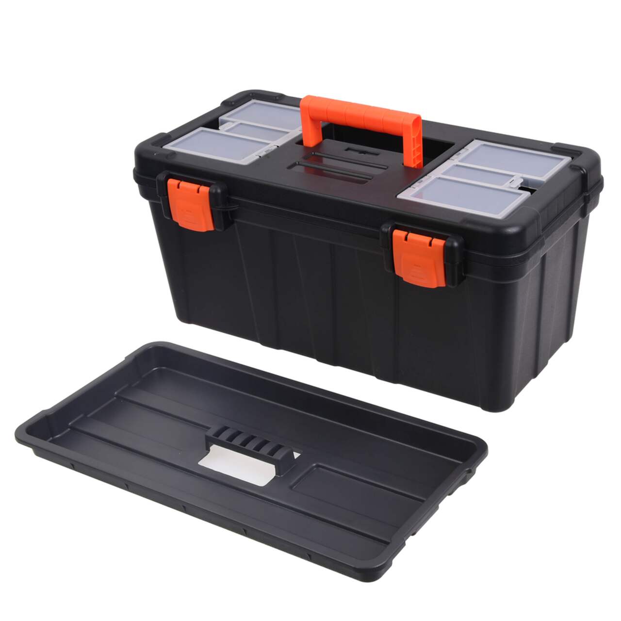 Certified Portable Plastic Tool Box w/ Removable Tray, 17-in