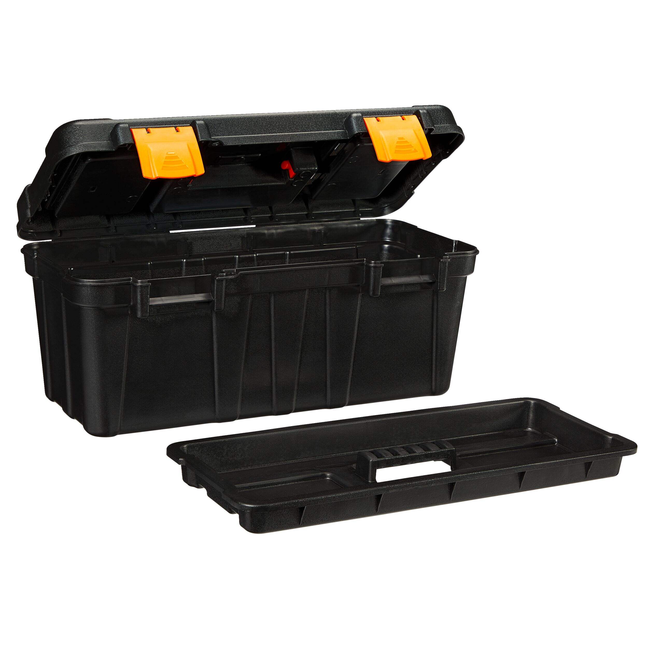 Coffre à outils en plastique portatif Certified avec plateau amovible, 17 po Front_Three_Fourths_Angled_Left