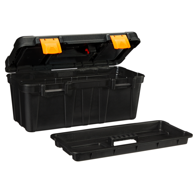 Certified Portable Plastic Tool Box w/ Removable Tray, 17in Canadian