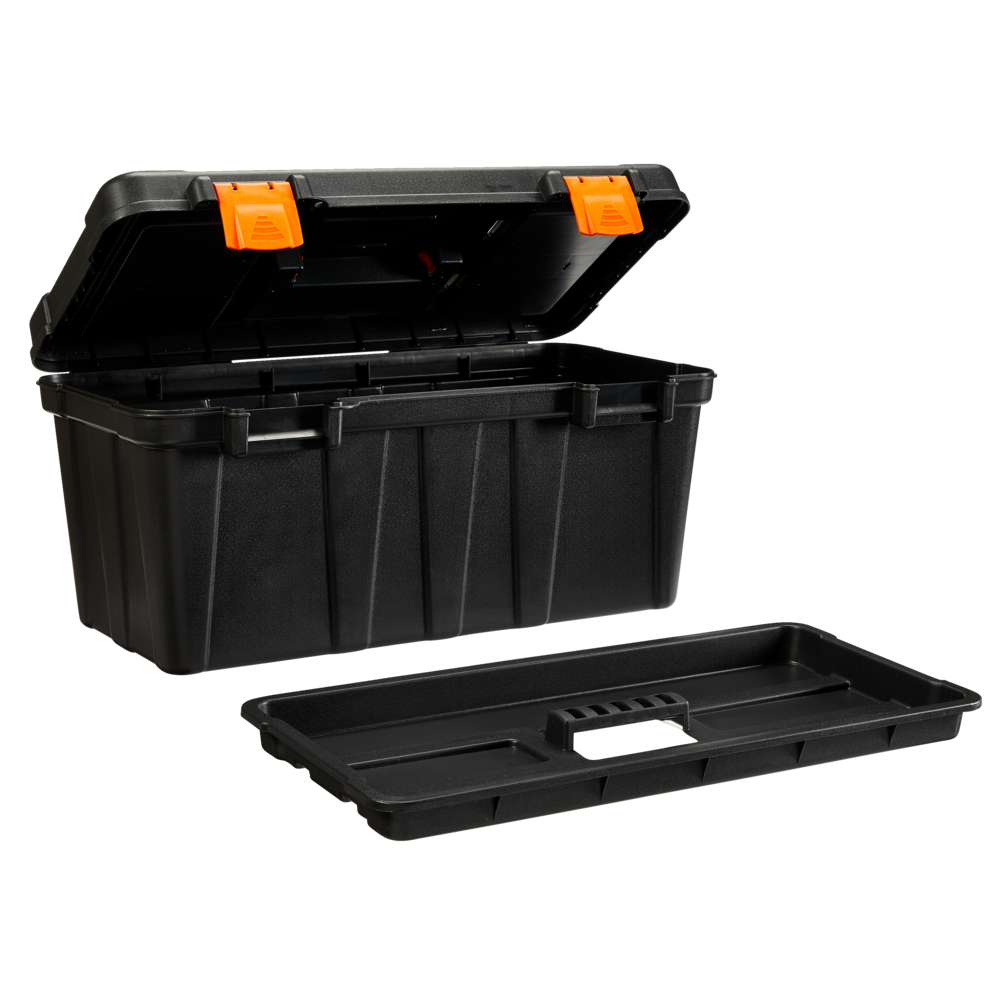 Certified Portable Plastic Tool Box w/ Removable Tray, 20-in