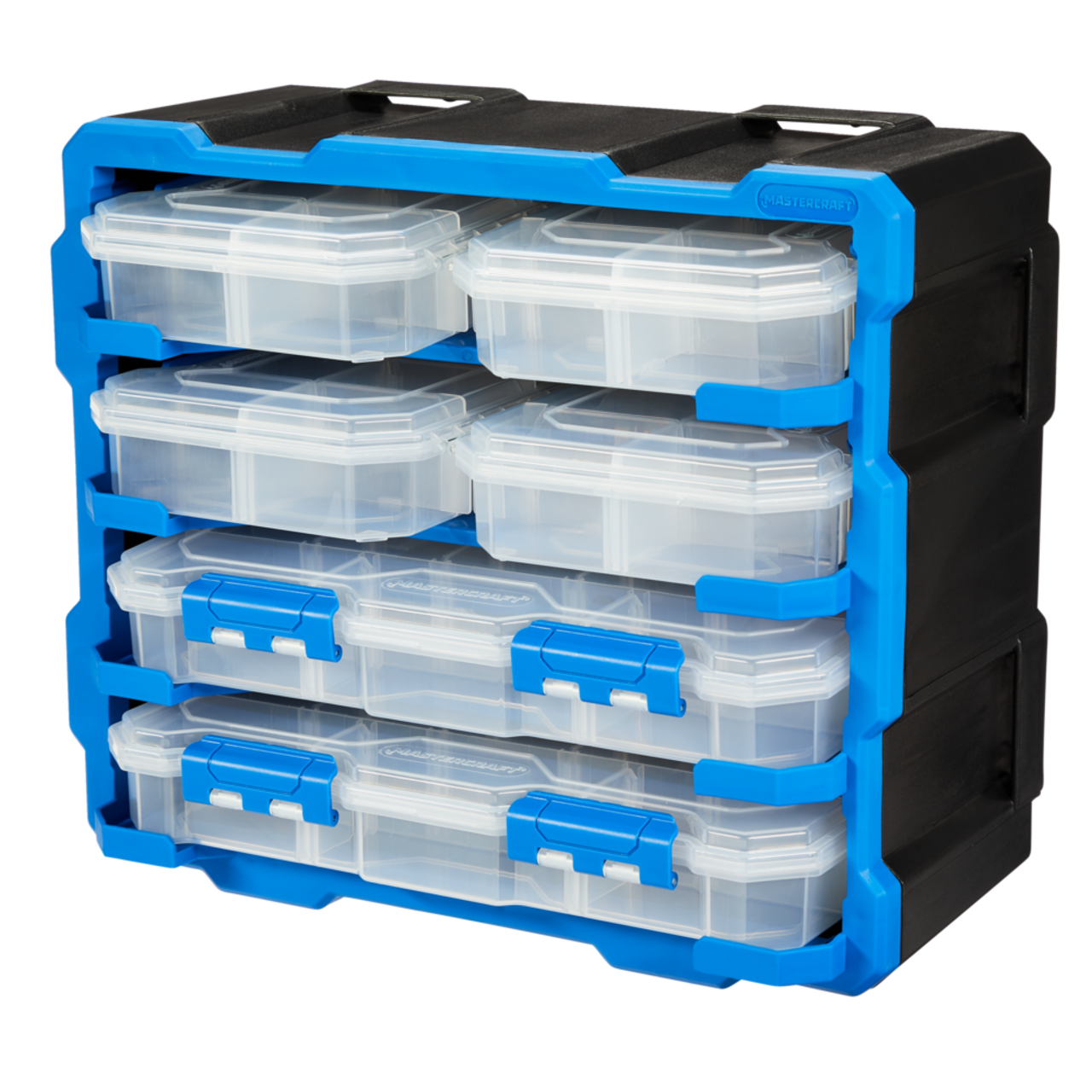 Mastercraft Raxx Stackable Wall-Mountable 6-Organizers Parts Cabinet,  15x7x13-in