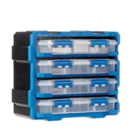 Mastercraft Raxx Stackable Parts Cabinet with 4 Organizers, Wall-Mountable, 15 x 7 x 13-in