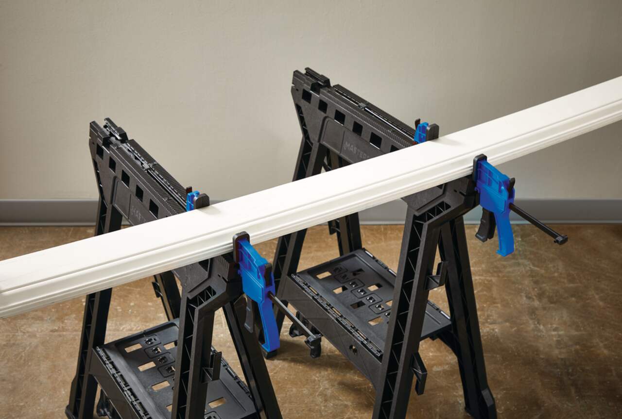 Mastercraft Clamping Plastic Sawhorse w Clamp 27x15 in