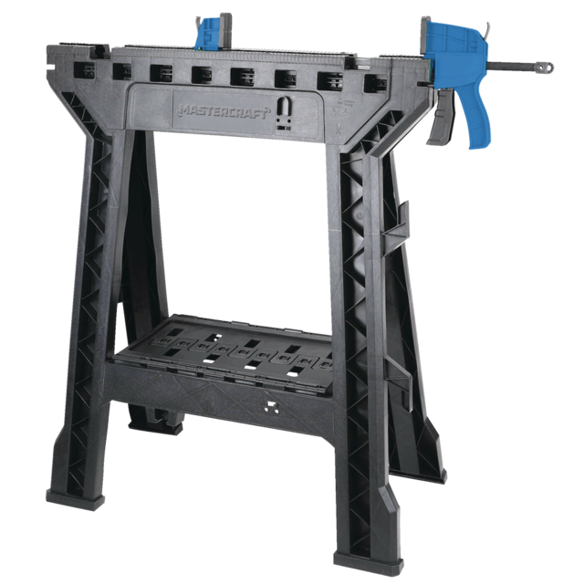 Mastercraft Clamping Plastic Sawhorse w/ Clamp, 27x15in Canadian Tire