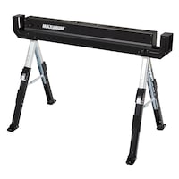 MAXIMUM Professional Grade Steel Adjustable Height Sawhorse, 1300-lb Capacity, 43-in L x 24-32-in H Front_Three_Fourths_Angled_Left