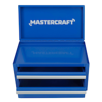 Mastercraft Mini Toolbox with 2 Drawers, Blue Front_Elevated