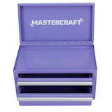 Mastercraft Portable Mini Steel Tool Box with 2 Drawers, Lilac, 10.83-in Front_Elevated