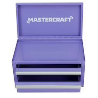 Mastercraft Portable Mini Steel Tool Box with 2 Drawers, Lilac, 10.83-in Front_Elevated