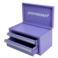 Mastercraft Mini Toolbox with 2 Drawers, Lilac Front_Angled_Left