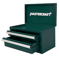 Mastercraft Mini Toolbox with 2 Drawers, Green Front_Angled_Left
